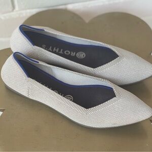 Rothy's Women's Size 8.5 Flax Silver Gray Washable Pointed Flats The Point